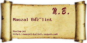 Maszal Bálint névjegykártya
